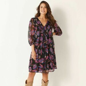 Plisszírozott voál ruha nyomott mintával kép