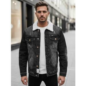 Férfi farmerdzseki, bélelt, szürke kép