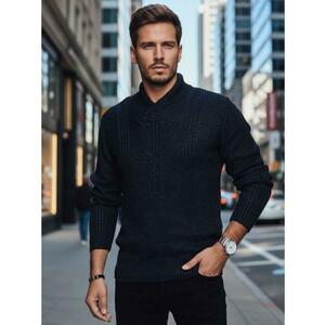 Férfi sötétkék pulóver kép