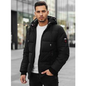 Férfi téli kabát kapucnival, fekete kép