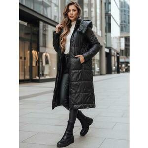 Női steppelt kabát ORVITA, kapucnival, fekete kép