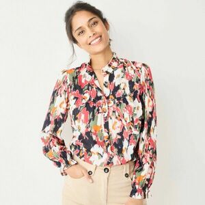 Fodros és mintás blúz kép