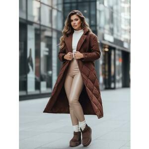 Női steppelt kabát WARMISSA, barna kép