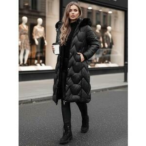 Női hosszú steppelt kabát WINTERACT, fekete kép