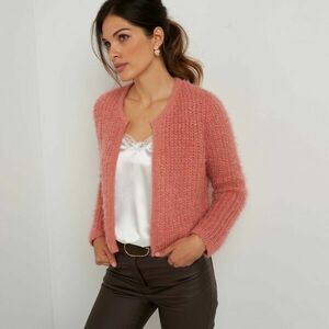 Rövid, kötött kardigán bolyhos és fémes szálakkal kép