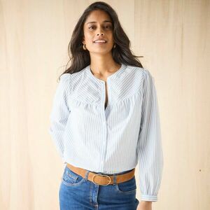 Csíkos blúz hosszú ujjal kép