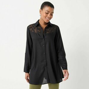 Egyszínű blúz hajtókával kép