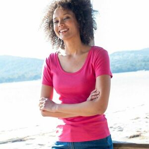 Egyszínű, rövid ujjú póló, biopamut kép