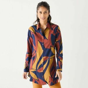 Tunika grafikus mintával és gombokkal kép