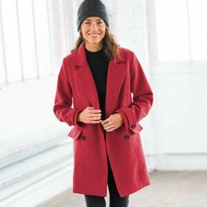 Egyszínű kabát dupla gombos zárral kép