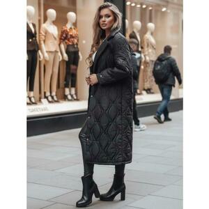 Női steppelt hosszú kabát TRENDIFY fekete kép