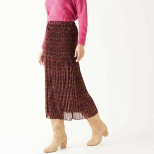 Hosszú, rakott szoknya, nyomtatott voile kép