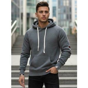 Férfi szürke kapucnis pulóver kép