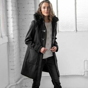 Egyszínű düftinkabát kapucnival, cipzárral kép