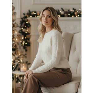 Női pulóver, BRAVINA, ecru kép