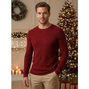 Férfi bordó pulóver kép