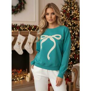 Női SOFTTIE pulóver, egy méretben, türkiz színben kép