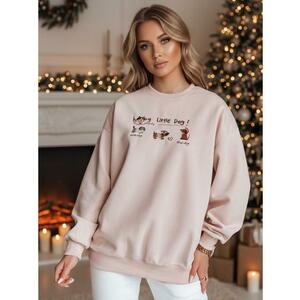 Női oversize kapucnis pulóver dachshundokkal, rózsaszín kép