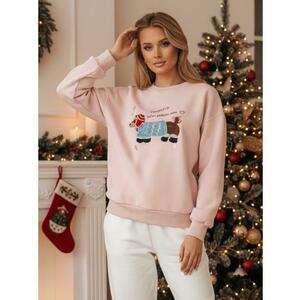 Női oversize pulóver DOGSWEETY hímzéssel, rózsaszín kép