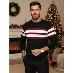 Férfi fekete pulóver kép