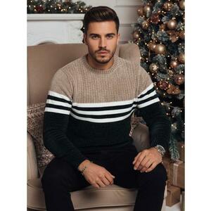 Férfi zöld csíkos pulóver kép