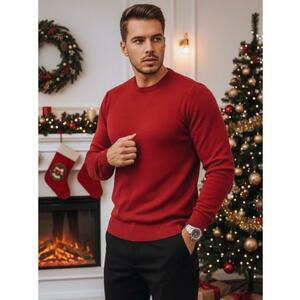 Férfi klasszikus bordó pulóver kép