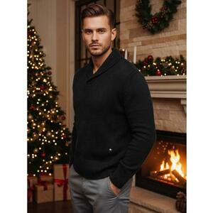 Férfi fekete pulóver kép