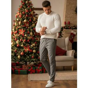 Férfi sötét szürke nadrág szövetből kép