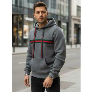 Férfi kapucnis pulóver, sötét szürke kép