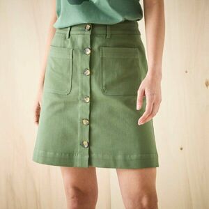 Rövid, bő szoknya gombokkal, twill anyagból kép