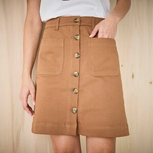 Rövid, bő szoknya gombokkal, twill anyagból kép