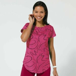 Hosszú póló rövid ujjakkal és mintával kép