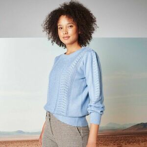 Áttört mintás pulóver, puha tapintású kép