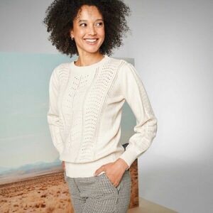 Áttört mintás pulóver, puha tapintású kép