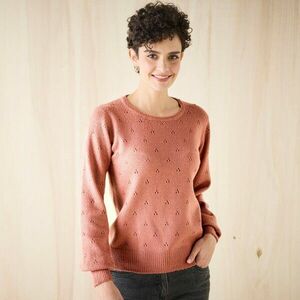 Kötött, kerek nyakú pulóver kép