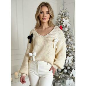 Női pulóver, egy méretben, PUREBOW, bézs kép