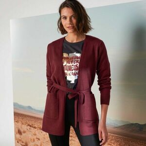 Hosszú kardigán megkötős övvel kép