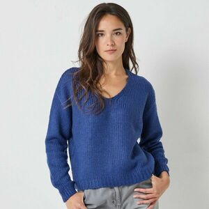 Laza V-nyakú pulóver kép