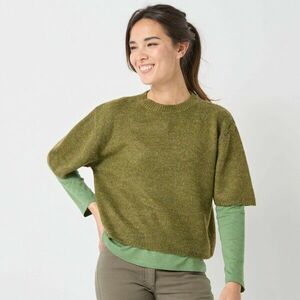 Laza pulóver könyökhosszúságú ujjakkal, moher és gyapjú keverékéből kép