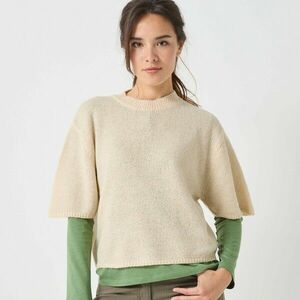 Laza pulóver könyökhosszúságú ujjakkal, moher és gyapjú keverékéből kép