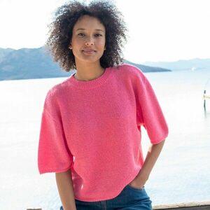 Laza pulóver könyökhosszúságú ujjakkal, moher és gyapjú keverékéből kép