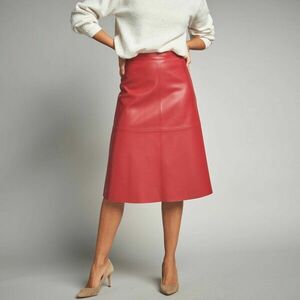 Bő műbőr midi szoknya kép