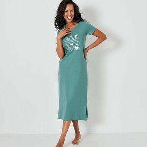 Hosszú hálóing rövid ujjakkal és szívmintával kép