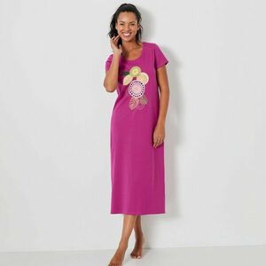 Hosszú hálóing rozettás motívummal és rövid ujjakkal kép