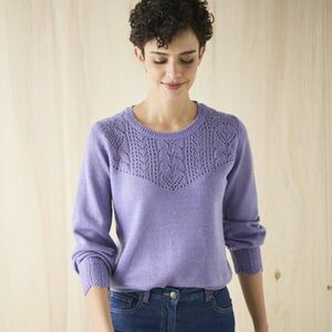 Pulóver áttört mintával kép