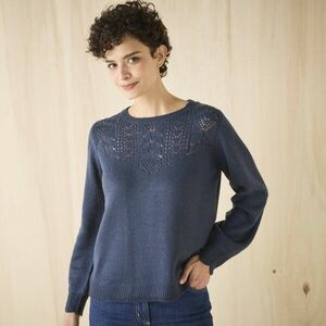 Pulóver áttört mintával kép