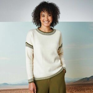 Kerek nyakú pulóver jacquard mintával kép