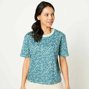 Rövid ujjú, egyenes szabású póló nyomtatással kép