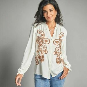 Blúz hímzéssel, viszkóz kép