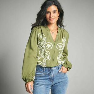 Blúz hímzéssel, viszkóz kép